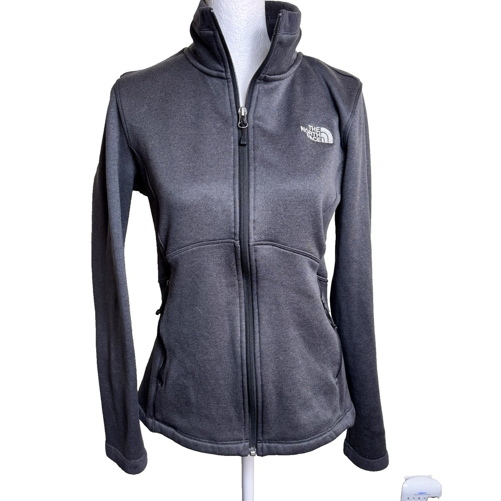 The North Face Agave Jacket Womens Medium Gray Fleece Full Zip Softshell Read